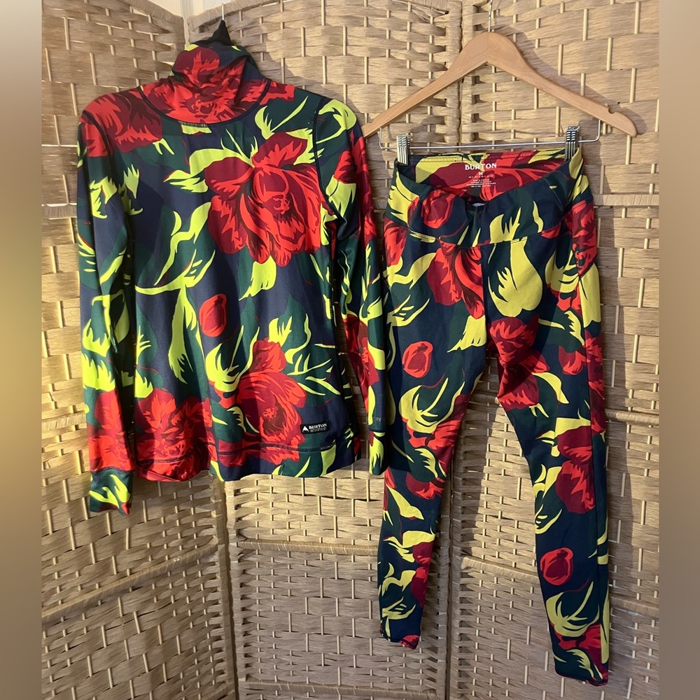 Burton Women’s Midweight Baselayer Set - Red, Yellow & Black